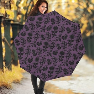 Purple Gothic Umbrella: Witchcore Rain Gear, Auto Open Close