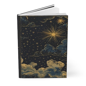 Celestial Sun and Clouds Hardcover Journal | Starry Night Notebook