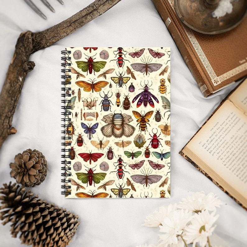 Vintage Bug Spiral Notebook: A5 Insect Journal for Nature Lovers image 1