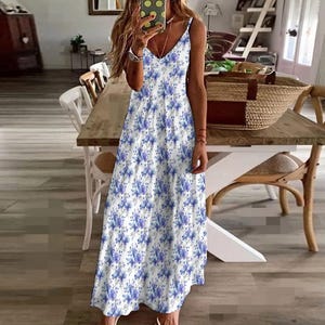 Floral Maxi Dress: Elegant Spaghetti Strap Summer Sundress