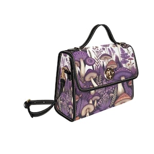 Purple Mushroom Crossbody Bag: Cottagecore Forest Satchel