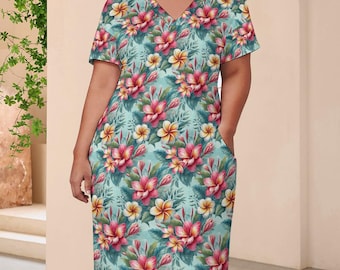 Hawaiian Dress - Size 6 - 20 - Blue Beach Dress for Holiday - Cute Dresses  for Women - Tiki Party - Tropical - - Summer Dress - Etsy