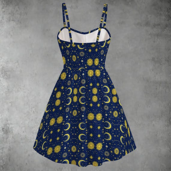 navy blue sun dresses Navy Blue Square Neck Summer Dress with Short Sleeves
