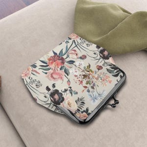 Vintage Floral Kiss Lock Coin Purse – Cottagecore Microfiber Leather Wallet image 4