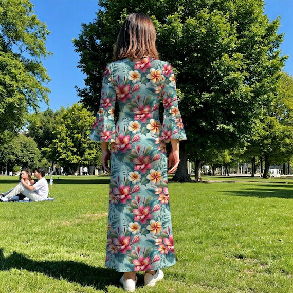 princess polly baby blue dress Blue Hawaii Maxi Dress: Women's Tropical Island Milk Silk Resortwear