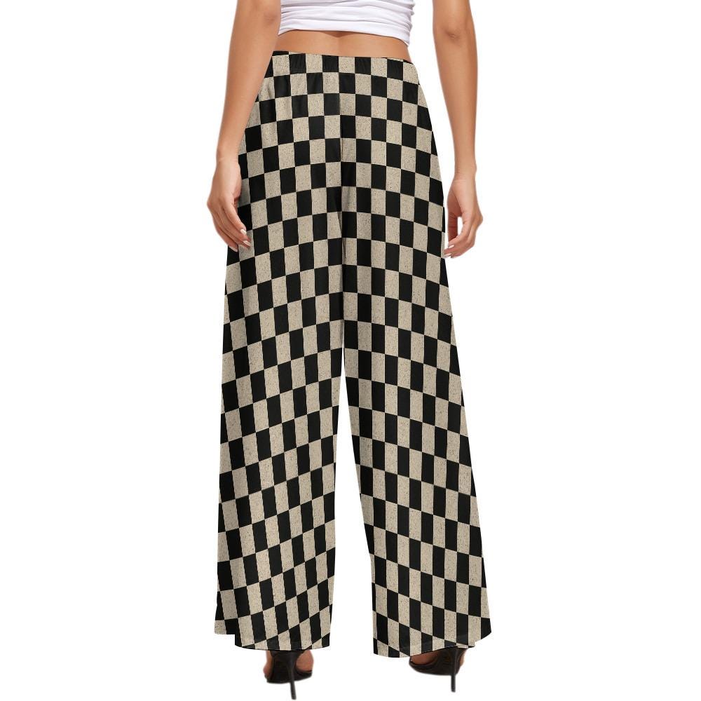 Grunge Checkerboard Wide Leg Pants | Y2K Alt Streetwear - Etsy