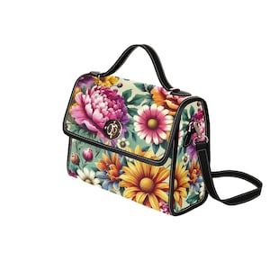 Vintage Floral Lock Shoulder Bag: Cottagecore Crossbody Satchel