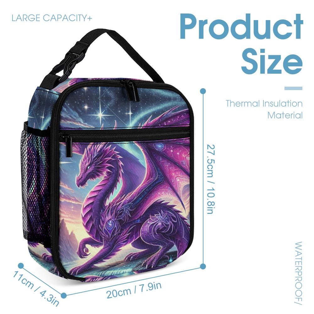 Zaino Scolastico Per Bambini Con Drago E Lava, 43x28x16 Cm, In Nylon 600D Resistente All'Acqua, Per Scuola Elementare E Medie, Unisex - 2