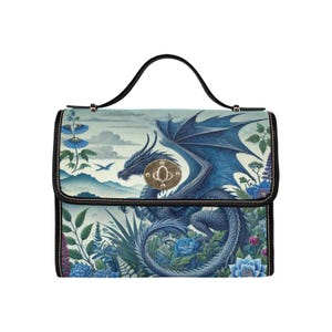 Blue Dragon Lock Bag - Stijlvolle schoudertas voor dames | Veelzijdige iPad-opslag, reis- en zakelijke portemonnee, zeildoekmateriaal