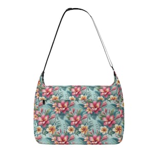Blue Hawaii Messenger Bag: Tropical Canvas Crossbody Travel Bag