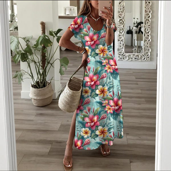 Tropical Print Dress - Etsy