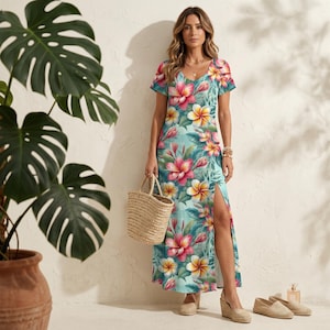 chinese dress ladies Marlo Powder Blue Poppy Print Maxi Dress  Club L London