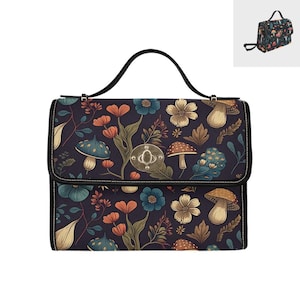 Woodland Mushroom Lock Bag: Women's Tarpaulin Crossbody Handbag