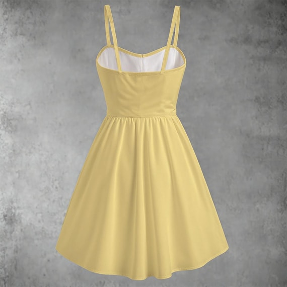 white christmas dresses Simple A Line Cross Back Yellow Homecoming Dress with Pockets PD280 –  Pgmdress main image 1
