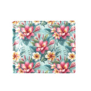 Blue Hawaii Bifold Wallet With Coin Pocket | PU Leather Men's & Women's Wallet | 11 Card Slots | ID Window | Zippered Coin Pouch