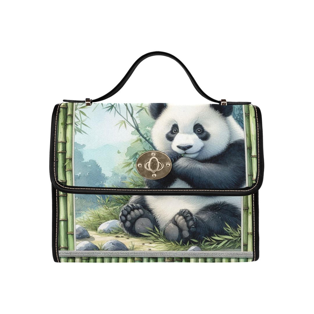 Panda Bamboo Lock Bag: Tarpaulin Crossbody Satchel Handbag - Etsy