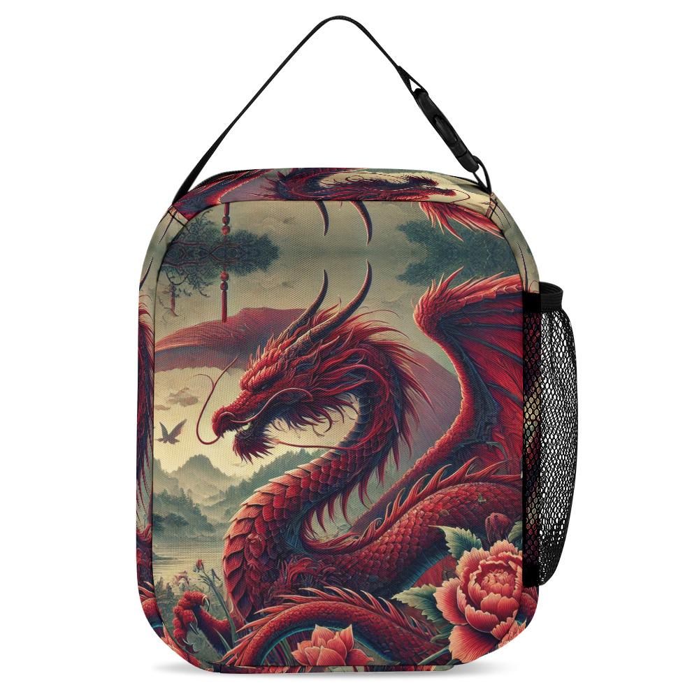 Red Dragon School Bag Set 3-piece | Kids Backpack, Lunch Bag, and