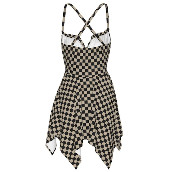 Grunge Checkerboard Slip Dress | Y2K Sleeveless Skater Dress - Etsy Israel Grunge Checkerboard Slip Dress | Y2K Sleeveless Skater Dress - Etsy Israel