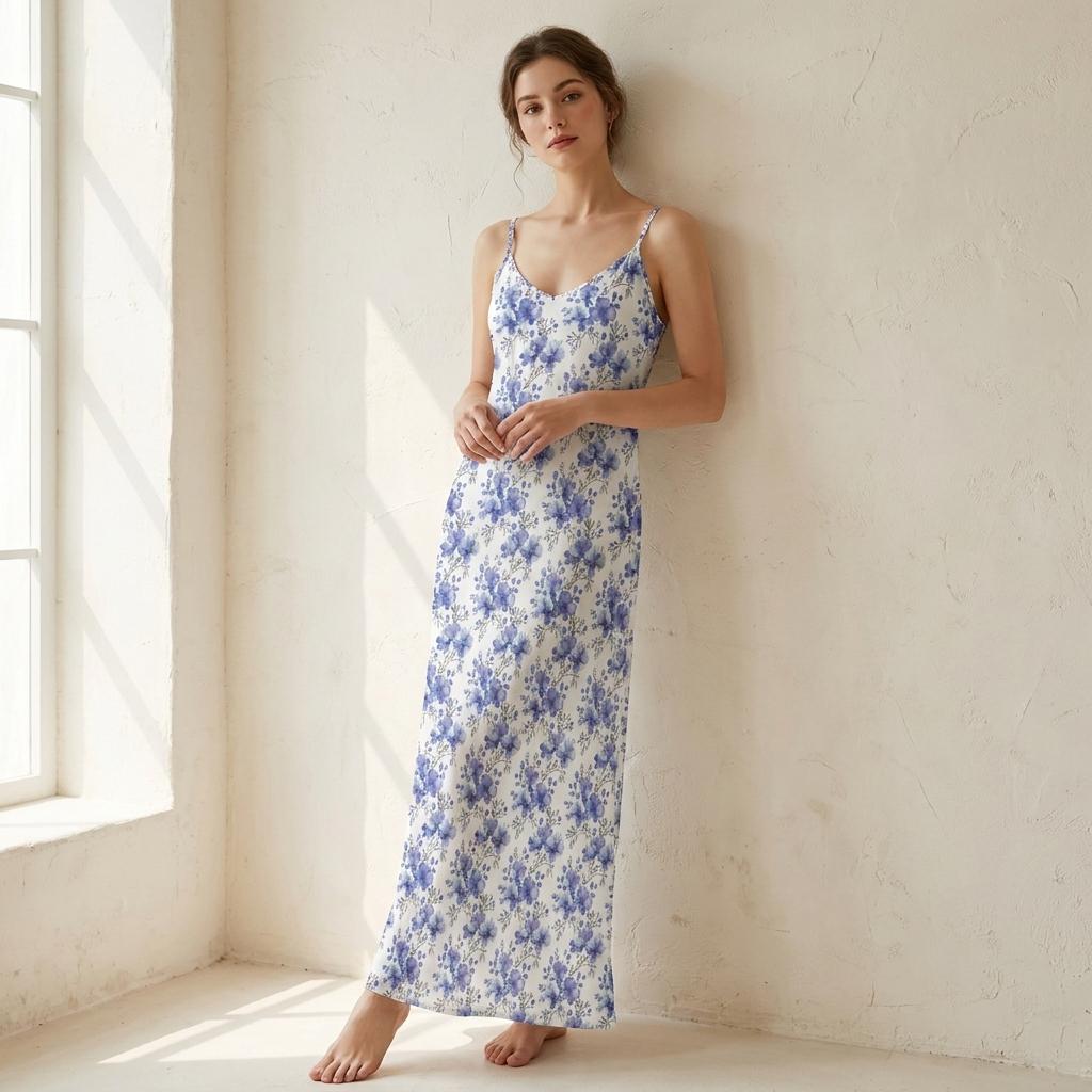 Floral Maxi Dress: Elegant Spaghetti Strap Summer Sundress
