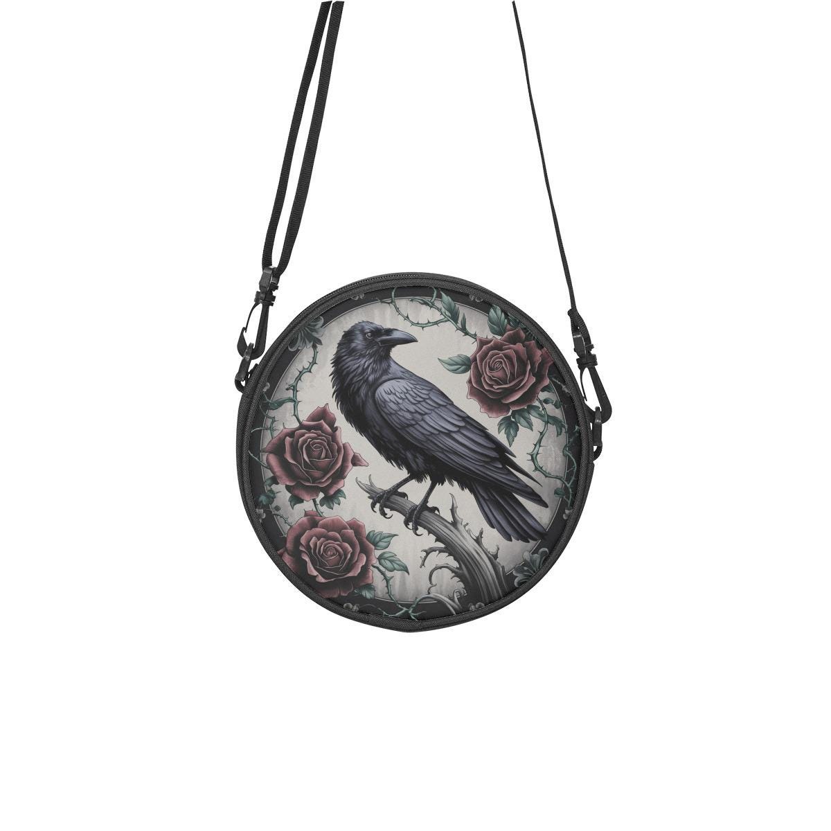 Vintage Gothic Crow and Roses Canvas Satchel Bag - Etsy