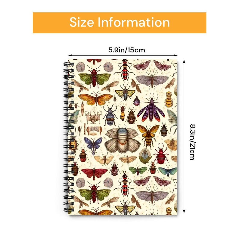 Vintage Bug Spiral Notebook: A5 Insect Journal for Nature Lovers image 3