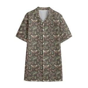 Men&#39;s Bugs & Moths Hawaiian Shirt: Gothic Cottagecore Cotton Poplin