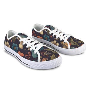 Chaussures basses en toile Seattle à imprimé champignon pour femme, baskets à lacets élégantes