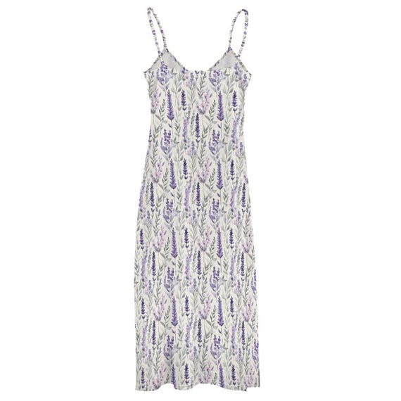 Lavender Maxi Dress: Flowy Spaghetti Strap Jersey Knit Lavender Maxi Dress: Flowy Spaghetti Strap Jersey Knit