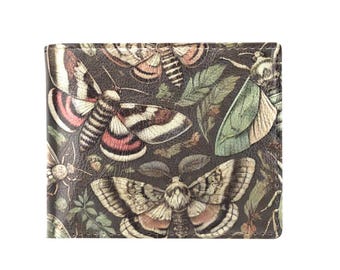 Gothic Bugs & Moths Bifold Wallet: PU Leather Witchy Card Holder