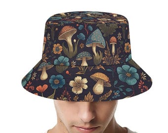 Mushroom Bucket Hat, Colorful Themed Hat for Festivals