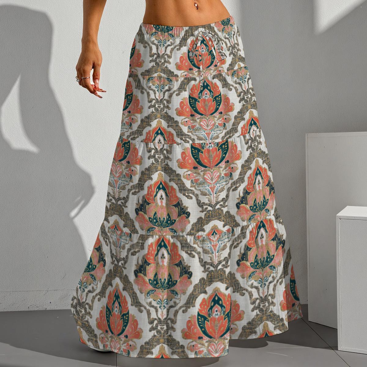 Peach Maxi Skirt UK