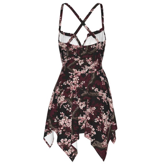 Cherry Blossom Slip Dress: Boho Floral Jersey Summer Dress