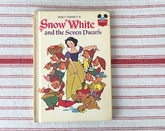 Vintag Snow White and the Seven Dwarfs, Children's Book, Disney, 1972, Book Club Edition, Disney's Wonderful World of Reading, Retro Reads