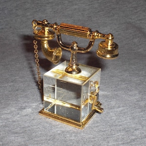 Telephone - miniature collectible crystal figurine