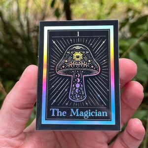 The Magician Tarot Card Holographic Sticker. Waterproof Stickers. High quality Trippy Stickers. Laptop Sticker.