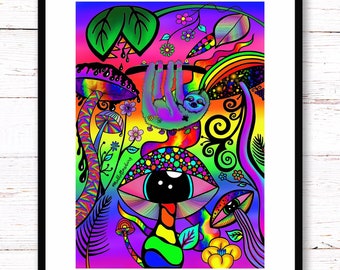 Colorful Artwork Psychedelic Trippy Drawings Easy - Enchanted Colorful