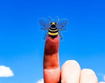 Clear Bee Sticker. Bumble Bee. Honey Bee Sticker. Mini Stickers. High Quality Trippy sticker