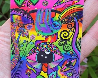 Sloth Sticker | Trippy Psychedelic Sticker.