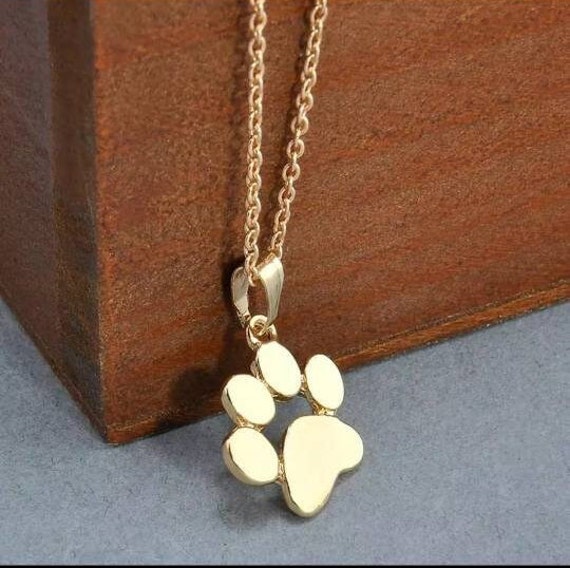 Pawprint Round Solid 14k Gold Pet Cremation Necklace
