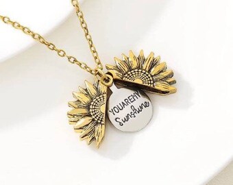 You Are My Sunshine Necklace Sunflower 
