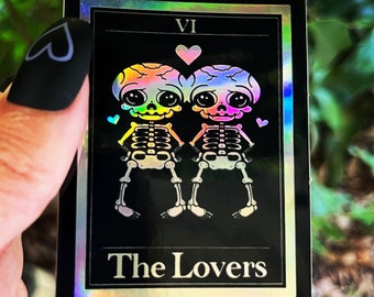 The Lovers Tarot Card Holographic Sticker. Waterproof Stickers. High quality Stickers. Tarot Card Set Stickers