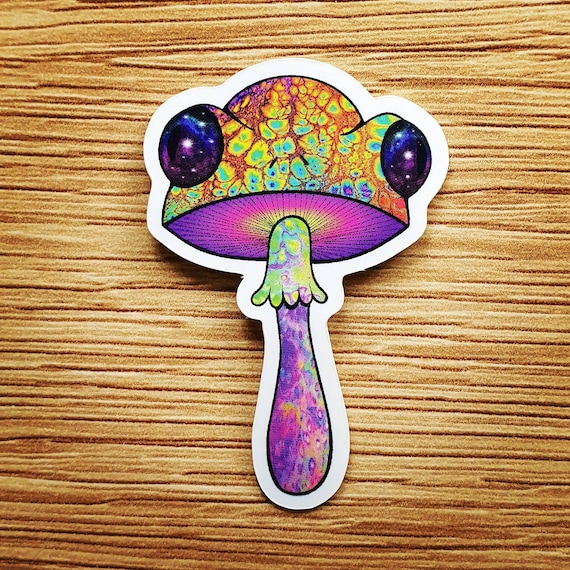 Mushroom Frog Stickers - Trippy sticker. Laptop Sticker.