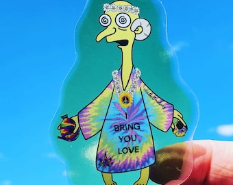 Trippy clear Stickers. Hippy Alien Semi transparent slaps.