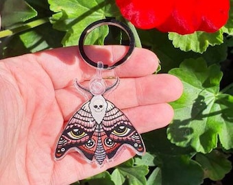 Moth Keychain Keyring.
