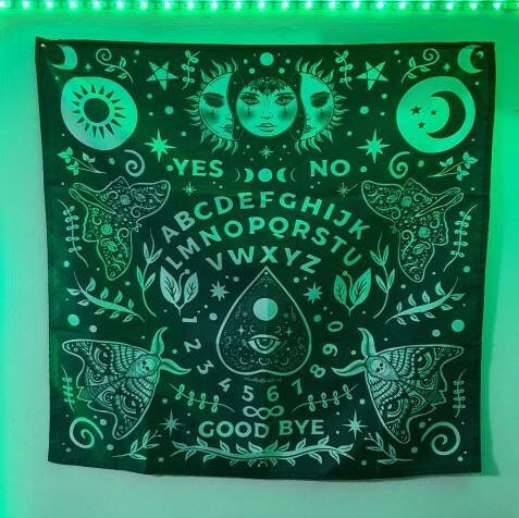 Ouija Board Tapestry. Star Sun and Moon Wall Hanging. Magic Home Decor. Hanging Cloth. Black and White Tapestries. Planchette Wall Art. Etsy