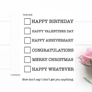 Carte d'anniversaire drôle d'anniversaire de la Saint-Valentin. Félicitations joyeux Noël heureux quelle que soit la carte de voeux.