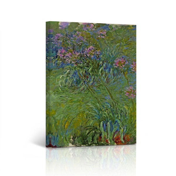 Agapanthus Flowers by Claude Monet Print Canvas Wall Art Reproduction Art Living Room Bedroom Bathroom Office Home Decor
