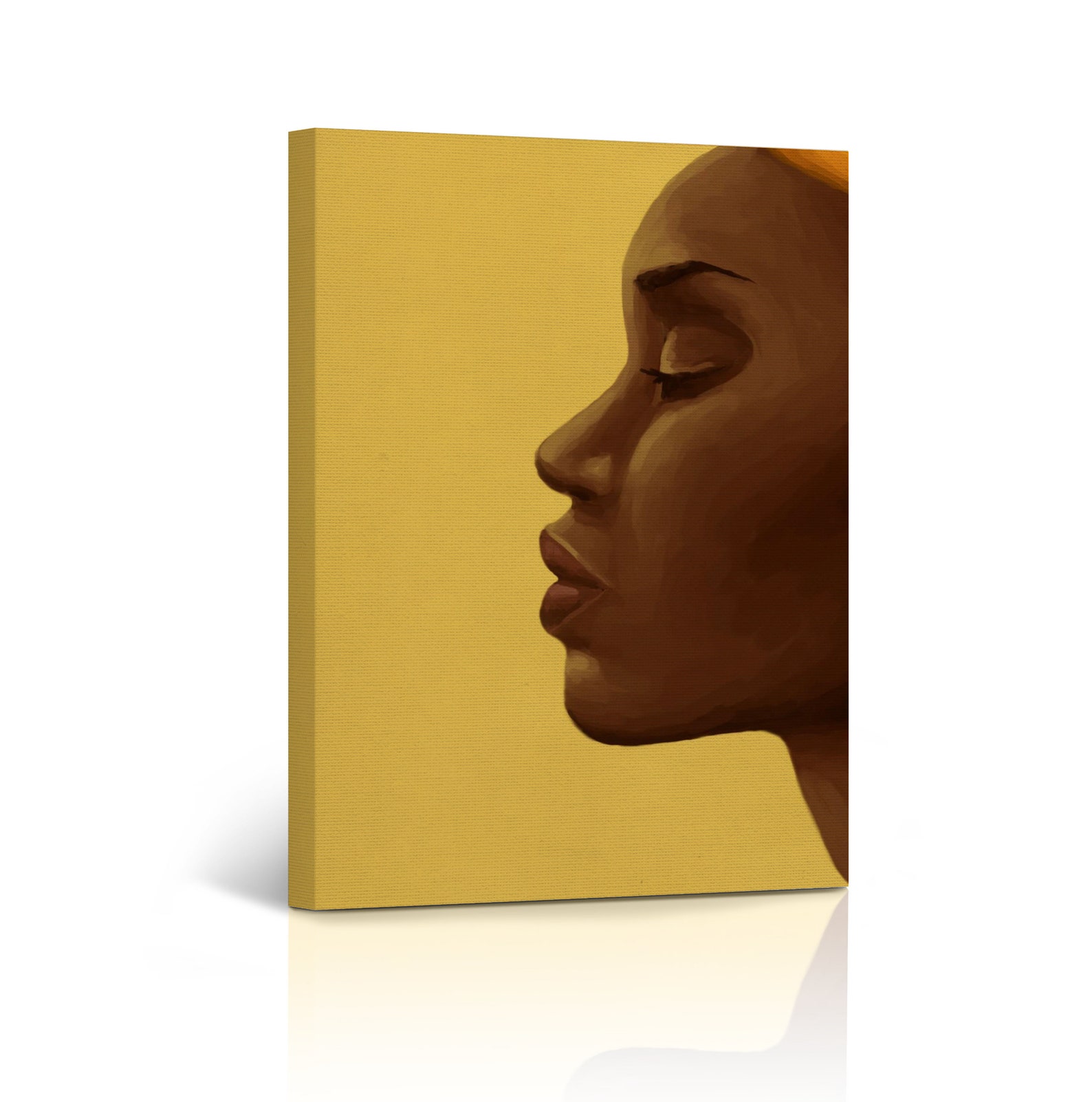 African American Wall Art CANVAS PRINT Woman Beauty in Yellow Etsy