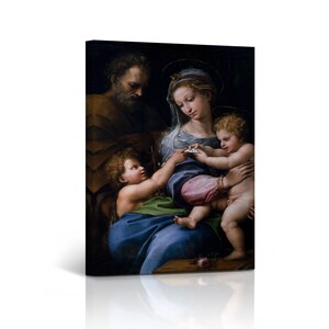 The Holy Family with a Lamb by Raphael Art Famous Reproduction Canvas Wall Art Print Living Room Bedroom Office Home Decor