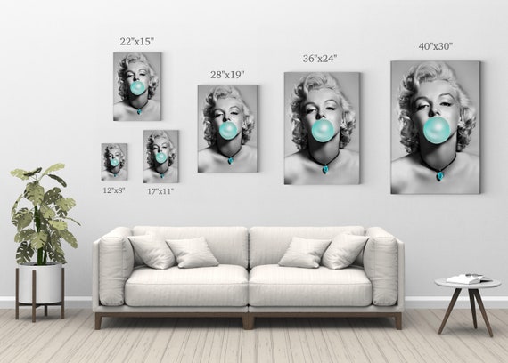 Marilyn Monroe Gum Canvas Print Wall Art Marilyn Monroe Decor Etsy